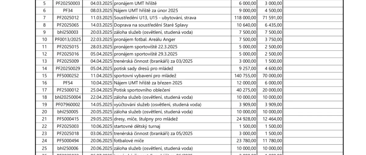 Vyúčtování dotace - Teplice 2025